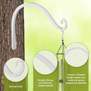 FEED GARDEN Iron Wall Hooks Decorative Metal Curved Plant Hanger Hooks, Indoor/Outdoor Use for Hanging Bird Feeders, Wind Chimes, Flower Baskets, Yoga Mat, (White, 8 Inch 2 Pack) by GreenHaven Gardens