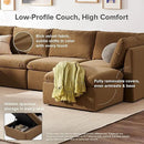 mopio Oversized Modular Sectional Sofa with Fully Removable Covers and Storage, Convertible U, L-Shaped and Sleeper Sectional, Modern Couches with Ottoman Chaise (Hazelnut Velvet, 4 Seats, L) by CozyNest Decor