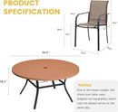 VICLLAX Patio Dining Set for 8, 9 Pieces Outdoor Furniture Set Includes 56.3" Round Patio Table and 8 Patio Stackable Chairs, Outdoor Table and Chairs for Outsides, Walnut Tabletop and Brown Fabric by GreenHaven Gardens