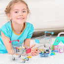 134pcs Mini Shopping Cart Basket Miniature Food Drink Bottle Supermarket Metal Handcart Toys Doll House Store Cosplay Game Dollhouse Grocery Fruit Cake Bread Party Trolley Model Dollar Bills by TinyTreasures Baby Boutique