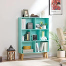 LEYAOYAO 7 Cube Bookshelf 3-Tier Bookcase with Legs, Mint-Green Kids Book Shelf Cute Storage Organizer, Toy Shelves Bookshelves,Wood Display Bookcases by CozyNest Decor