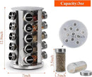 DOUBLE 2 C Revolving Spice Rack with 20 Jars, Rotating Spice Rack Organizer, Seasoning Organizer with Labels, Stainless Steel Spice Carousel for Kitchen Countertop, Cabinet by CozyNest Decor