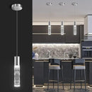 OKELI Pendant Lights Kitchen Island 1 Pack, 6000K Modern LED Bubble Crysta Pendant Light, Chrome Mini Single Island Lights Hanging Lighting for Dining Room, 6W, ETL by CozyNest Decor
