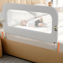 Bed Guard Rail for Toddlers - 47inch Foldable & Adjustable Height Baby Bed Safety Side Rails - Large Toddler Crib Railing Guard for Twin, Bunk, Full Size, Queen & King, Full Size Bed Grey by TinyTreasures Baby Boutique