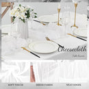 10FT 12 Pack White Cheesecloth Table Runner 20 x 120 Inch Long Rustic Gauze Cheese Cloth Table Runner for Wedding Bridal Baby Shower Table Decorations Boho Fabric Sheer Birthday Party Table Decor by CozyNest Decor
