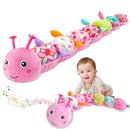 Baby Sensory Toys 0-12 Months, Plush Toys with Music and Rattle, Suitable for Newborn Baby Tummy time, can be Used as a Newborn Birthday, Holiday, Baptism Gift (Pink Caterpillar) by TinyTreasures Baby Boutique