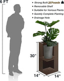 Metallic Heavy Tall Outdoor/Indoor Planter Box 14Lx14Wx30H Inches, Rectangular Tall Planter, Large Flowerpot, ‎25 Pounds, Espresso, No Assembly Required 1 Pack by CozyNest Decor