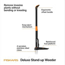Fiskars 4-Claw Stand Up Weed Puller Tool, Gardening Hand Weeding Tool with 39" Long Ergonomic Handle with Easy-Eject Mechanism by GreenHaven Gardens