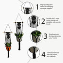 Artilady Black Plant Hanger Macrame Hanging Planter for Indoor Boho Plants Holder with Hooks Hanging Plant Basket Outdoor Window Wall Plants Home Decor by GreenHaven Gardens