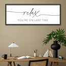 SRSZHIYUE Relax You're On Lake Time Wall Decor Above Bed Sign 32"×12" for Lake House Bedroom Over Bed Large Wood Framed Hanging Art (Black) by CozyNest Decor