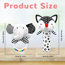 Baby Rattles 0-6 Months Newborn Toys Infant Toys 0-3 Months Rattles for Babies 0-6 Months Baby Toys 0-6 Months, Black and White High Contrast Plush Stuffed Baby Toys for 0 3 6 9 12 Months Girls Boys by TinyTreasures Baby Boutique