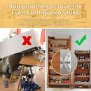 Furniture Anchors (10 Pack) for Baby Proofing, Furniture Straps Anti Tip Furniture Anchor Securing 400 lbs/Keep Baby Pet Safety from Falling Furniture, Metal White Earthquake Straps by TinyTreasures Baby Boutique