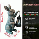 Solar Garden Statues -Rabbit Lantern Outdoor Handmade Resin Statue with LED Light, Cute Carrot Holder for Patio, Yard, Gift Ideas (rabbit2) by CozyNest Decor
