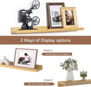 Fun Memories Picture Ledge Shelf, 24 Inch Floating Shelves Set of 2, Nursery Book Shelves for Toys Storage, Kids Bookshelf Wall Mounted for Wall Decor Books Photo Frames, Oak by TinyTreasures Baby Boutique