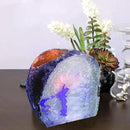 AMOYSTONE Purple Agate Rock Stone Candle Stand Cut Base 1.5-2.5 Lbs for Home Décor by CozyNest Decor