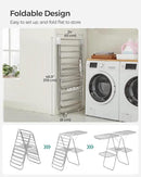 SONGMICS Clothes Drying Rack, Foldable 2-Level Laundry Drying Rack, Free-Standing Laundry Airer, with Height-Adjustable Wings, 33 Drying Rails, Sock Clips, Silver and White ULLR053W01V1 by CozyNest Decor