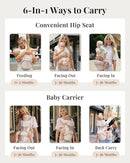 Baby Carrier Pro, MOMTORY Safety-Certified 6-in-1 Ultra Storage Baby Carrier Newborn to Toddler, Front & Back Baby Holder Carrier with Hip Seat, Soft Pink by TinyTreasures Baby Boutique