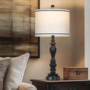 27.5" Farmhouse Table Lamp for Living Room, Black Lamps Set of 2 with USB A+C Ports, Mid Century Tall Table Lamp for Bedroom, Bedside Lamps for Night Stands(2 Bulbs Included) by CozyNest Decor