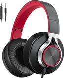 AILIHEN Wired Headphones with Microphone, Over-Ear Foldable Corded Head Phones with Volume Control 3.5mm Jack for Teens Adult Smartphones Chromebook (Red) by TinyTreasures Baby Boutique