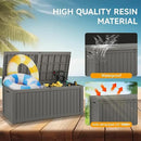NUNU LAB 180 Gallon Outdoor Storage Box,Large Resin Sturdy Deck Box, Backyard Outside Storage Box Waterproof with Double Wall Panels,Package Delivery Garden Hose Storage Bin Outdoor Tool,Grey by GreenHaven Gardens