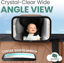 Leo and Ella - Baby Car Mirror - Extra Large & Ultra Clear Infant View, Crash Tested Shatterproof Design w/ 360° Adjustable Mount, Premium Car Mirror For Baby by TinyTreasures Baby Boutique