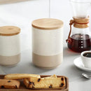 vancasso Sabine Coffee Storage Jar, 36 Oz Ceramic Kitchen Canister with Airtight Wood Lids, Coffee Container for Ground Coffee, Tea, Sugar, Nuts, Candy, Spices by CozyNest Decor