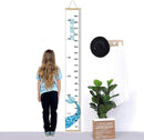 Kids Growth Chart, Wood Frame Fabric Canvas Height Measurement Ruler from Baby to Adult for Child's Room Decoration 7.9 x 79in (7.9 x 79in, Blue Mermaid) by TinyTreasures Baby Boutique