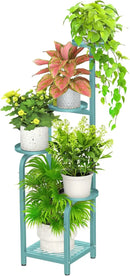 TOSKING 5 Tier Tall Plant Stand Indoor Outdoor, Heavy Duty Corner Shelf for Plants & Decor, Space Saving 3.9FT Metal Flower Pot Stand for Balcony, Garden, Living Room, Patio (Blue, 47in) by GreenHaven Gardens