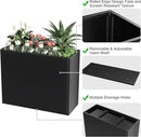 Tall Metal Cube Planter for Outdoor Plants 36" L x 12" W x 26" H, Heavy Duty Steel Large Planter Box with Removable Insert Shelf, Modern Décor for Tall Plants, Trees, Flowers (Black) by GreenHaven Gardens
