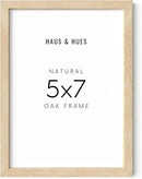 HAUS AND HUES Wood Picture Frame, 5x7 inches, Beige (Natural Oak, Poster Type, Set of 1) by CozyNest Decor