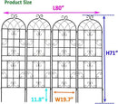 Metal Garden Trellis Rustproof Trellis for Climbing Plants Outdoor Flower Support (Black-4 Pack, 71"x19.7") by GreenHaven Gardens