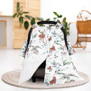 TANOFAR Baby Carseat Canopy, Peekaboo Opening Car Seat Canopy for Babies, Soft and Breathable Infant Carrier Canopy, Multi-use Baby Carrier, Stroller, Nursing Cover, Minky Blanket, Animal Leaf by TinyTreasures Baby Boutique