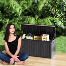 80 Gallon Deck Box, Outside Storage Box Waterproof for Outdoor Cushion Storage, Garden Tools, Resin Outdoor Storage Box, Black by CozyNest Decor