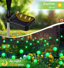 Solar Firefly Light, Christmas Lights for Outside Decorations, 4 Pack 24 LED Green Solar Garden Lights, Outdoor Waterproof Garden Decor for Yard Patio Pathway Lawn Christmas by GreenHaven Gardens