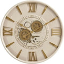 CLXEAST Mid Century Minimalist Modern Wall Clocks,24 Inch Wall Clock with Moving Gears, Large Cream Gold Wall Clocks for Living Room Decor,House Warming Gifts New Home by CozyNest Decor
