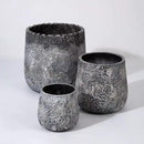 Craft flowerpots 18"+13"+19" Dia Round Concrete Planter Set of 3 Large Outdoor/Indoor Planter Pots Containers with Drainage Holes and Rubber Plug for Home Garden (Dark Gray, Large) by CozyNest Decor