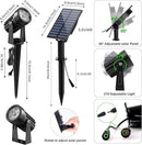 Green Solar Spot Lights Outdoor, 2 Pack Solar Landscape Spotlights IP65 Waterproof 9.8ft Cable, Auto On/Off Outdoor Wall Lights for Garden Yard Driveway Porch Walkway Pool (1-in-1) by GreenHaven Gardens