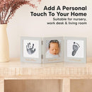 Inkless Baby Handprint and Footprint Kit for Newborn - Baby Footprint Kit, Newborn Keepsake Nursery Picture Frame,Dog Paw Print Maker,Personalized Gifts for New Mom,Showers & Registry(Cloud Gray/Gold) by TinyTreasures Baby Boutique