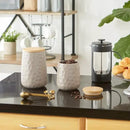 DII Kitchen Accessories Collection, Textured Matte Ceramic Canister Set, Stone, Dimple, 2 Piece by CozyNest Decor