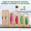 Individual Storage Bag Organizer for Kitchen Drawer, Bamboo with Foil and Plastic Wrap Organizer for Kitchen Organizers and Storage, for Gallon, Quart, Sandwich, Snack by CozyNest Decor