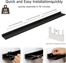 Floating Picture Ledge Shelves for Wall Set of 2, 72 Inches Picture Ledge Shelf with Long Large Nursery Book Shelf for Toys Storage Kids Bookshelf Wall Mounted Living Room Bedroom Decor Frames, Black by TinyTreasures Baby Boutique