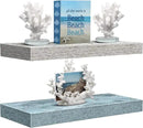 Sorbus Floating Shelves - 2 Pack 16 Inch Rustic & Blue Wall Shelves for Bedroom, Kitchen, Living Room, Bathroom Shelves, Home Decor, Office - Floating Shelf for Trophy, Books, Frames, Toilet Paper by CozyNest Decor