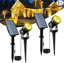 T-SUNUS Solar Landscape Spotlights 2 Pack Warm White, IP65 Waterproof Sopt Lights 9.8ft Cable, Outdoor LED Wall Light 3000K Separated Panel for Tree Flag Yard Garden Driveway Porch Walkway Pool Patio by GreenHaven Gardens