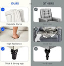 Softa Recliner Chair for Adults, Mid Century Wingback Pushback Accent Chair with Rivet Decoration, Tufted Upholstered Single Sofa Armchair for Living Room, Bedroom, Study (Fabric, Cream) by CozyNest Decor