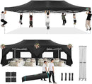 COBIZI 13x26 Pop Up Tent Heavy Duty Canopy with Removable Sidewalls Party Tent Outdoor Wedding Large Event Tent with Roller Bag for Garden Lawn Waterproof UPF 50+ Easy Up, Black (Framework Upgraded) by GreenHaven Gardens