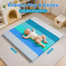 Foam Baby Play Mat: PU Leather Waterproof Kids Playmat - Trifold Floor Mat - Large Play Mat for Playpen Thick Pad Fodable Mattress Soft Toddler Mattress Infant Cushion for Preschool (Modern) by TinyTreasures Baby Boutique