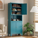 69" Tall Kitchen Pantry Cabinet, Metal Storage Cabinet with 4 Doors and Adjustbale Shelves, Freestanding Cupboards for Dining Room, Living Room, Bathroom by CozyNest Decor
