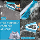 Pet Rubber Brush with Mini Dustpan,Dog Cat Hair Removal Brush with Squeegee,Portable Small Carpet Brush for Clothes,Cars,Sofa,Bed Sheet by CozyNest Decor