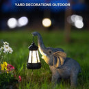 Solar Garden Statue Lights Elephants Figurine with Solar Lantern, Outdoor Yard Decorations for Patio Porch Home, Christmas Elephant Gifts for Women - Unique Housewarming Gifts by CozyNest Decor