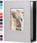RECUTMS Photo Album 4x6 Photos - 52 Photos Small Mini Capacity Premium Leather Cover, Photo Album for Family Wedding Anniversary Vacation Traveling (Silver) by TinyTreasures Baby Boutique